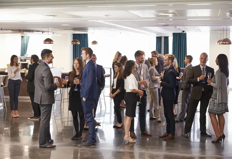 A group of people chatting