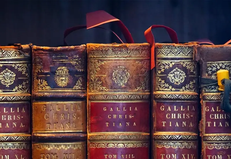 A close up of classic books