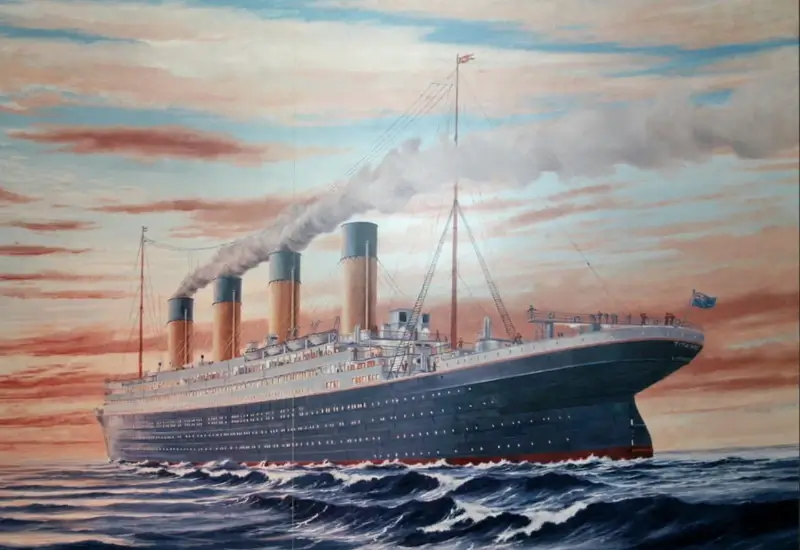 A painting of the R.M.S. Titanic