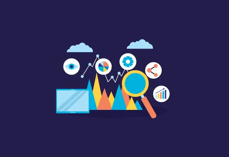 An abstract image set on a dark blue background