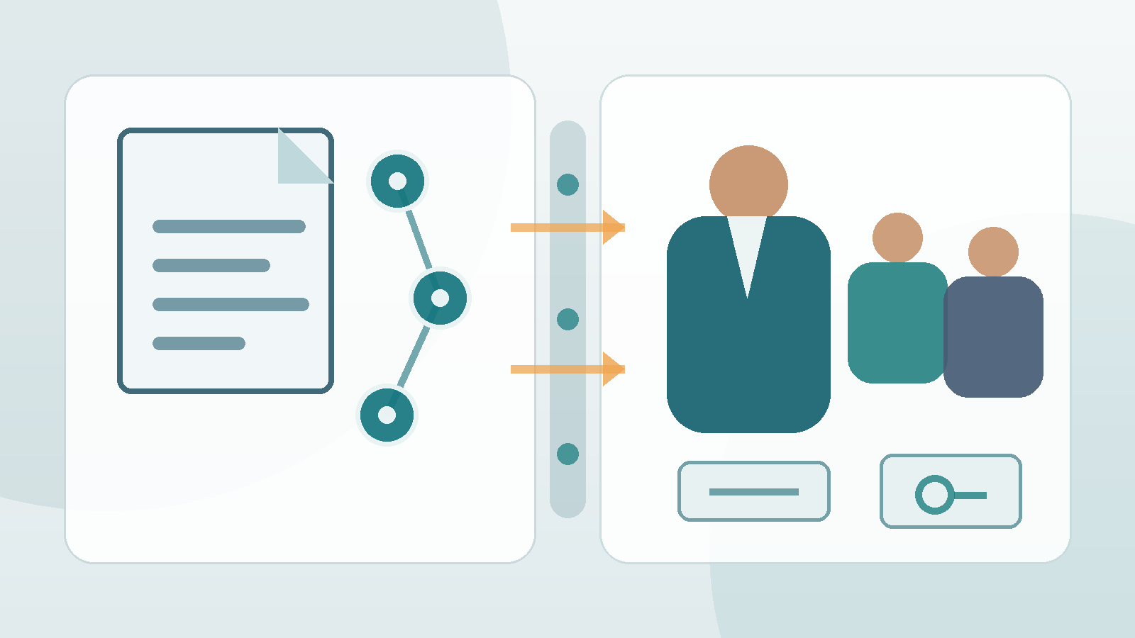 Split illustration showing sponsor-level trial oversight connected to a clinical investigator and site team.