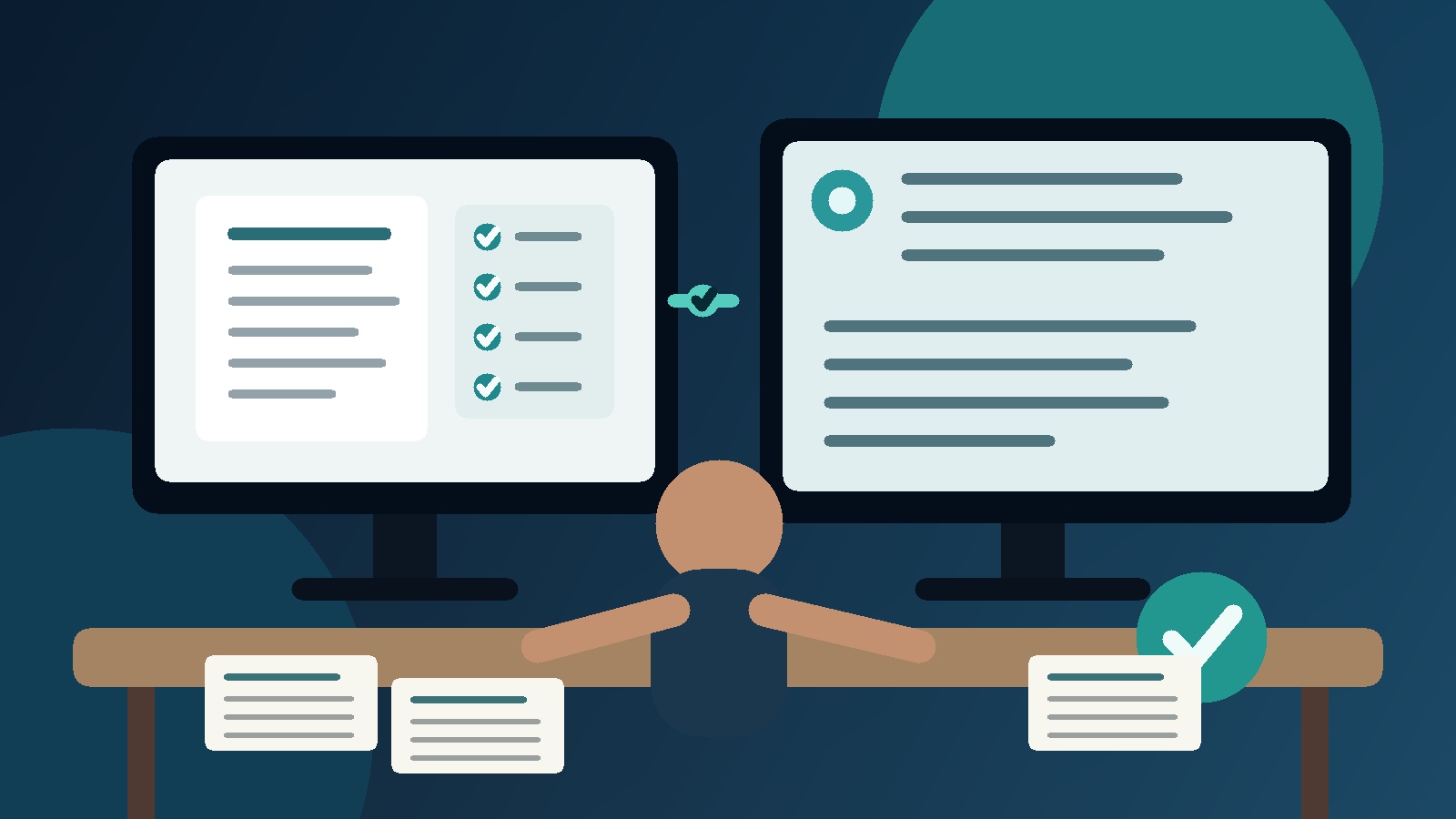 Investigator reviewing an AI-assisted clinical trial protocol against source documents before approval.